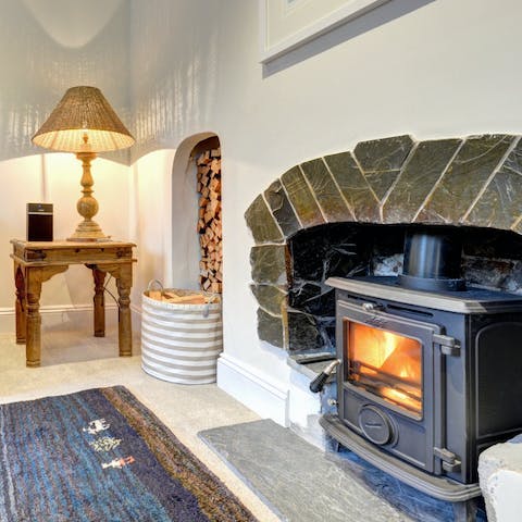 Cuddle up by the roaring log burner after a day experiencing the best that the Cornish coast has to offer