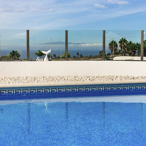 Enjoy the view of the ocean from the pool