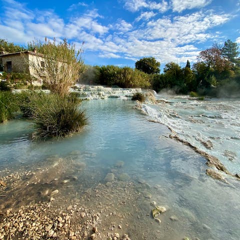Take a day-trip to Saturnia to relax in the hot springs  – it's 20km away