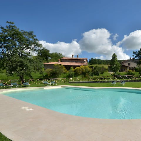 Cool off in the communal swimming pool