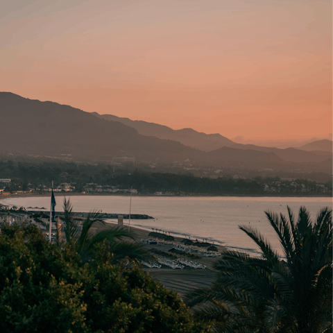 Take a sunset stroll along Playa de Venus,  only minutes away 