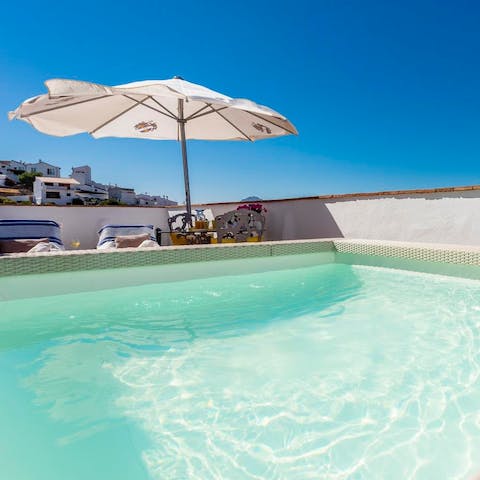 Take a refreshing dip in your private rooftop plunge pool