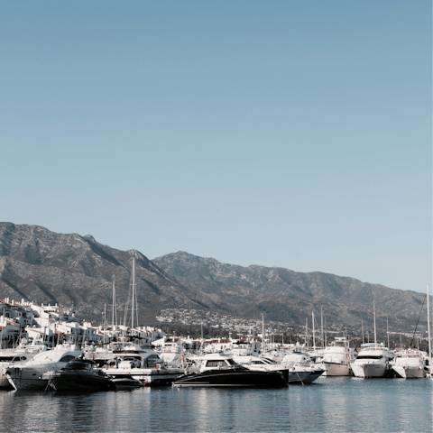 Revel in the style and luxury of Puerto Banus – it's a fifteen-minute drive