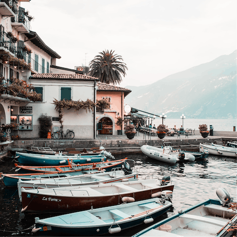 Stroll down to the famous Lake Garda and enjoy the sandy beaches and harbour