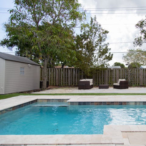 Take a refreshing dip in the private pool