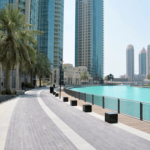 Take a stroll along nearby Dubai Marina Walk