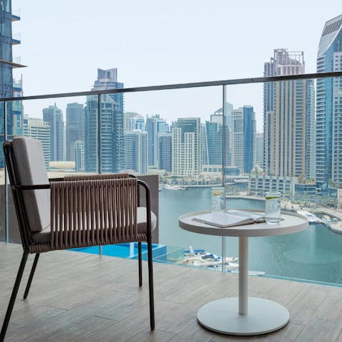 Start mornings with coffee on the scenic private balcony