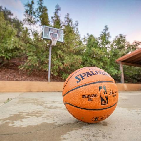 Shoot some hoops on the basketball court