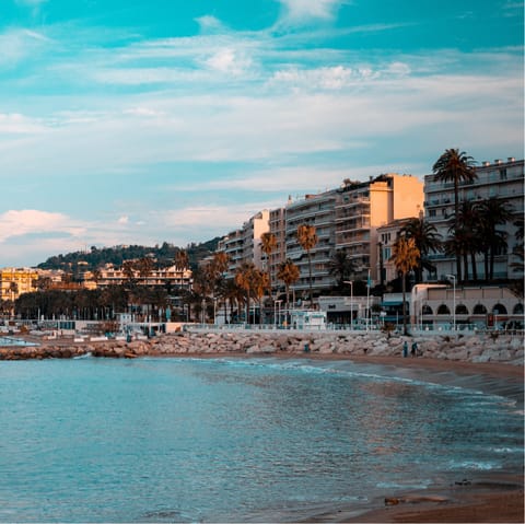 Stroll down to Croisette Beach to enjoy a day in the sun