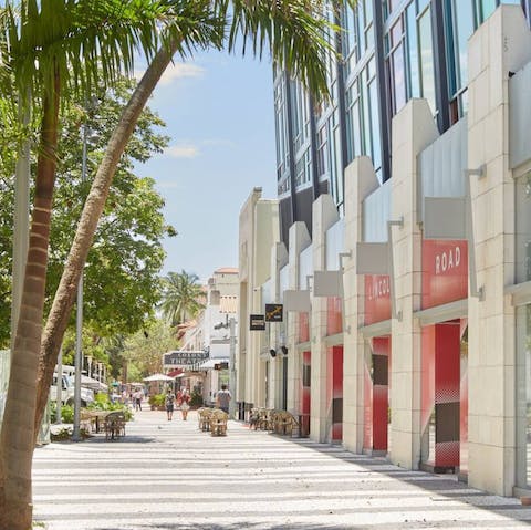 Go shopping in Downtown Fort Lauderdale, a ten-minute stroll away
