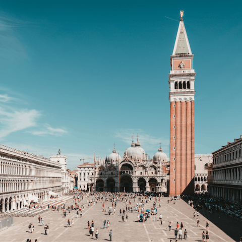 Make the most of your location just behind St Mark's Square