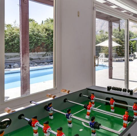 Challenge someone to a game of table football