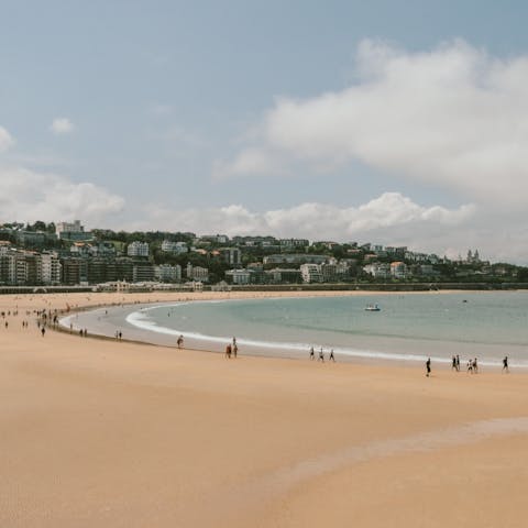 Spend a day watching the waves at one of San Sebastian's three beaches