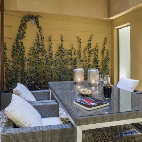 Let the wine flow with al fresco meals in the secret garden