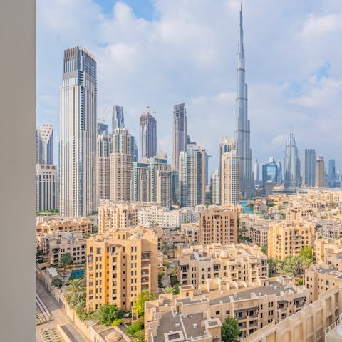 Marvel at the majestic Burj Khalifa from the comfort of your own balcony 
