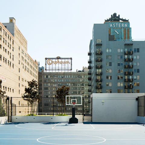 Play some basketball on the communal courts 