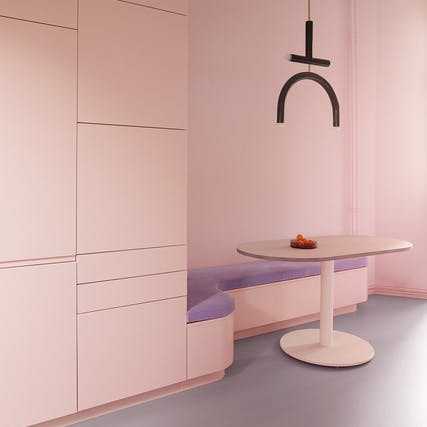 The striking all-pink kitchen
