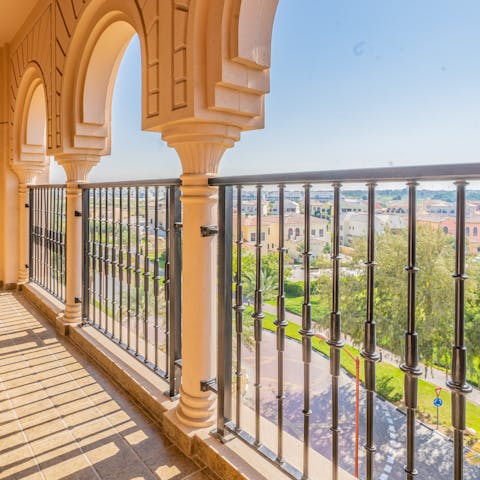 Enjoy a cooling drink on your private balcony and take in the views over the development