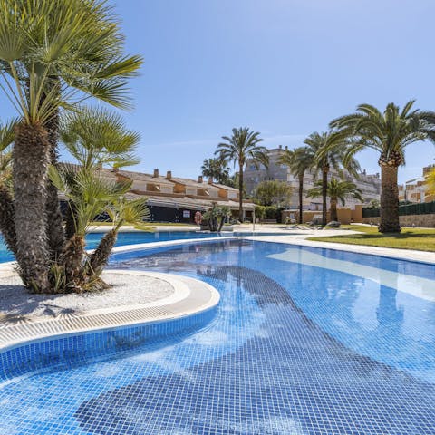 Enjoy a lazy day at home, splashing in the communal pool