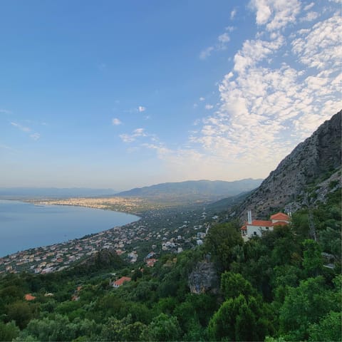 Explore the heart of Kalamata, a short drive from the villa