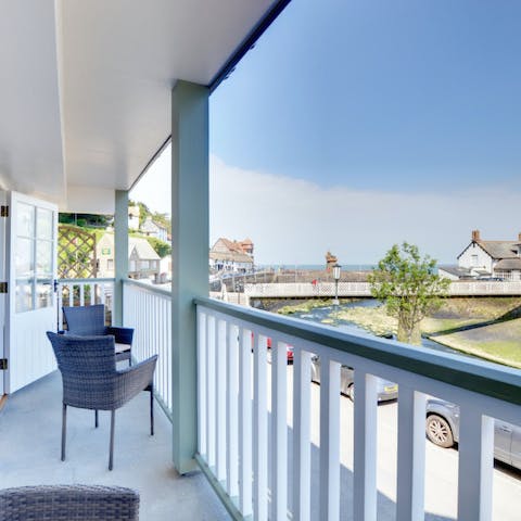 Enjoy your morning coffee on the balcony with picturesque sea views