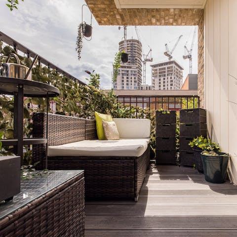 Admire the cityscape from your private first-floor terrace