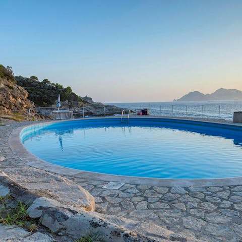 Swim in the communal pool to cool off in the Italian heat