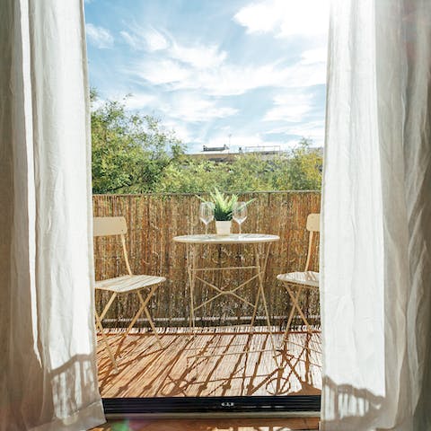 Soak up the sunshine from your private terrace with a coffee