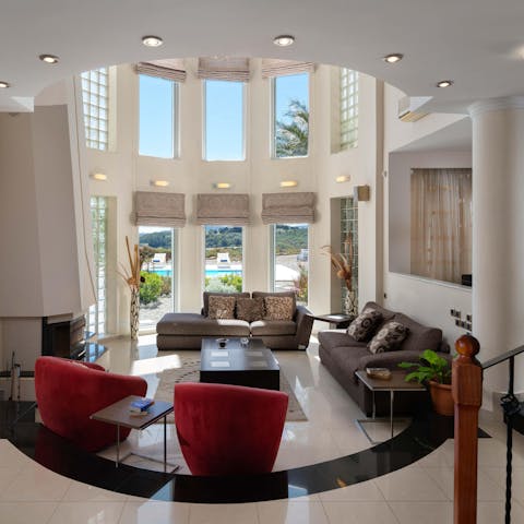 Unwind in the opulent living space before heading out to explore the island