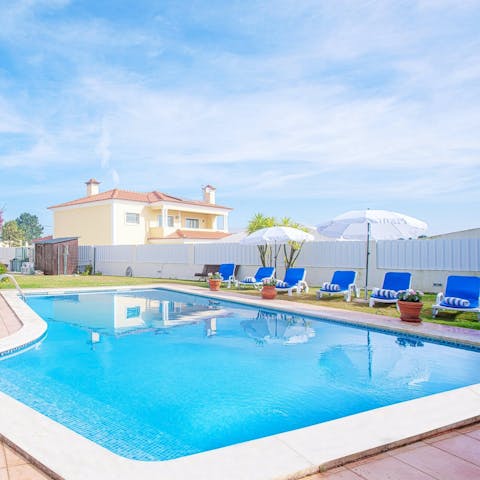 Soak up the Portuguese sun from in or beside the private pool