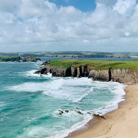 Take a boat trip out to the holy Caldey Island, setting sail from Tenby Harbour