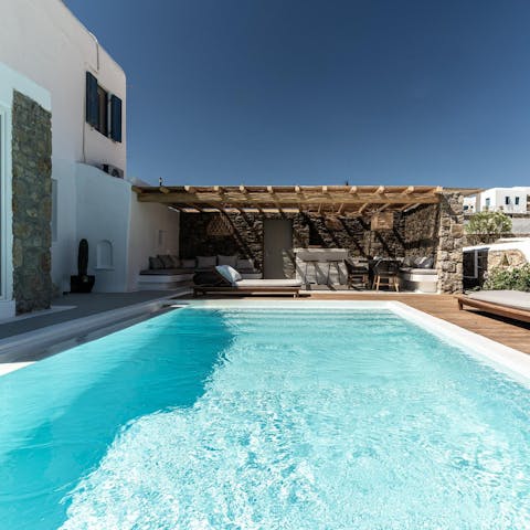 Dip in and out of your private pool all day
