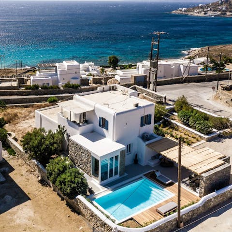 Look across at the azure sea from your home