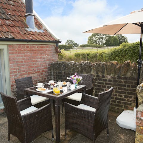 Sip your morning coffee and tuck into breakfasts on the terrace