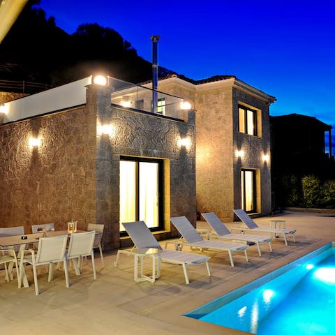 Enjoy dinner on the the terrace as the sun goes down