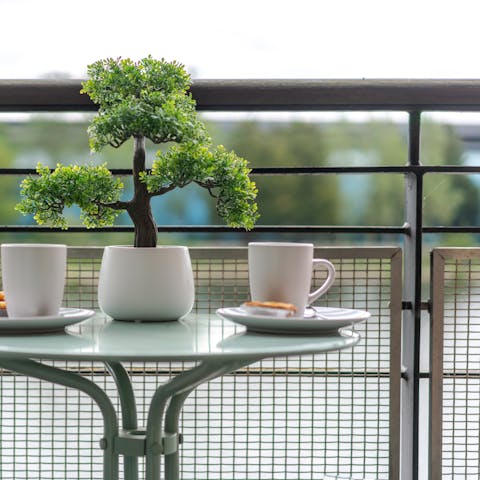 Make morning coffees on the balcony part of your new routine