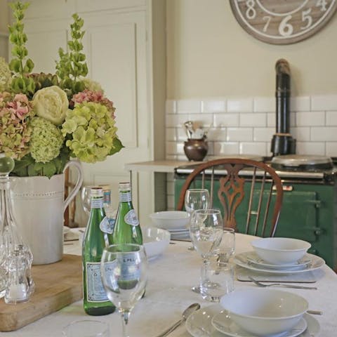Set the dining table for an elegant meal together