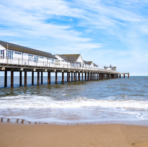 Explore the beautiful and quirky Southwold Pier, a nine-minute walk from home