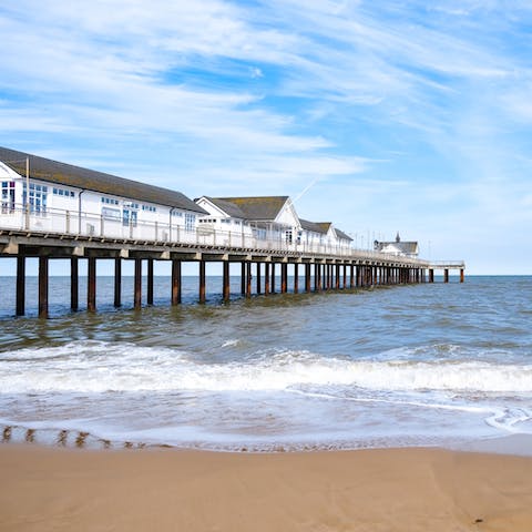 Explore the beautiful and quirky Southwold Pier, a nine-minute walk from home