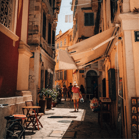 Head into Corfu Town and explore the charming streets