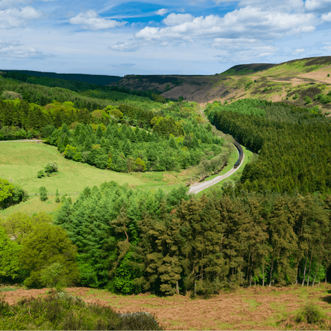 Stay just a ten-minute drive away from the North York Moors National Park