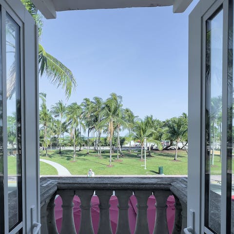 Take in the views over Ocean Drive from your private balcony