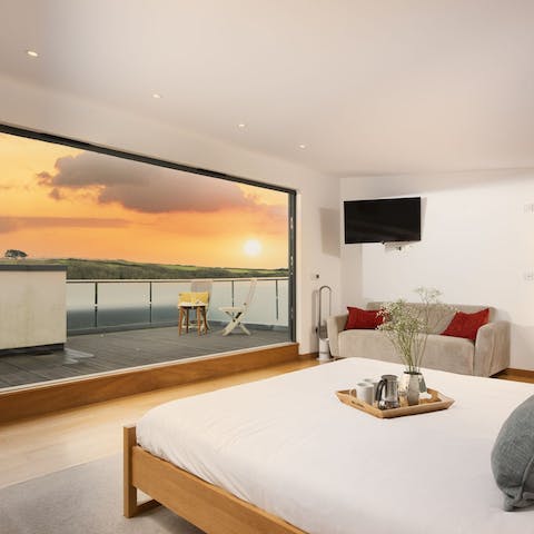 Take in spectacular sunsets from the private balcony of the top-floor suite
