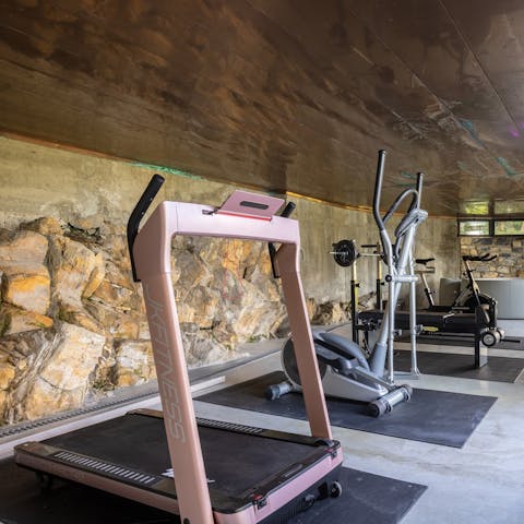 Stay on top of your fitness routine in the private gym