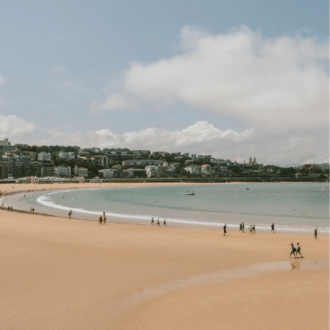 Make the short walk to the beach