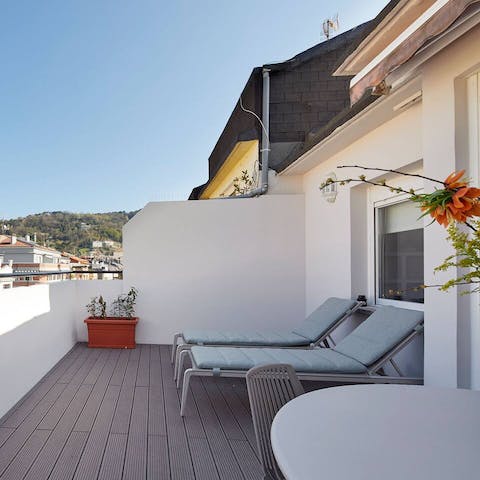Unwind on the secluded sun-trap terrace