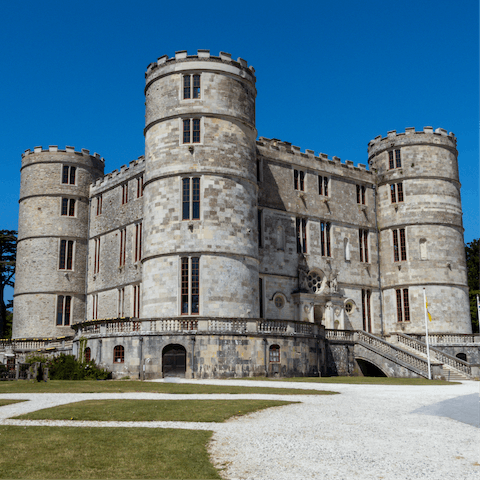 Take a tour of nearby Lulworth Castle, just a short drive away