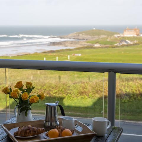 Look forward to breakfasts with a view of the waves from your private balcony