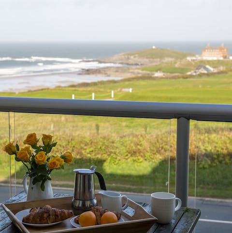 Look forward to breakfasts with a view of the waves from your private balcony