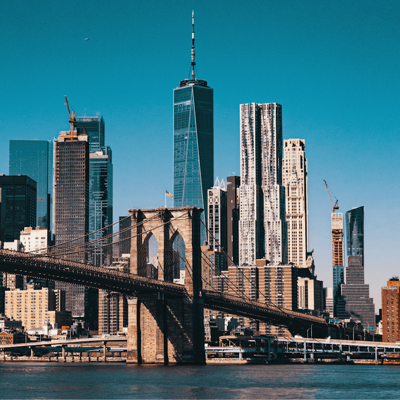 Take a twenty-minute cab to the Brooklyn Bridge